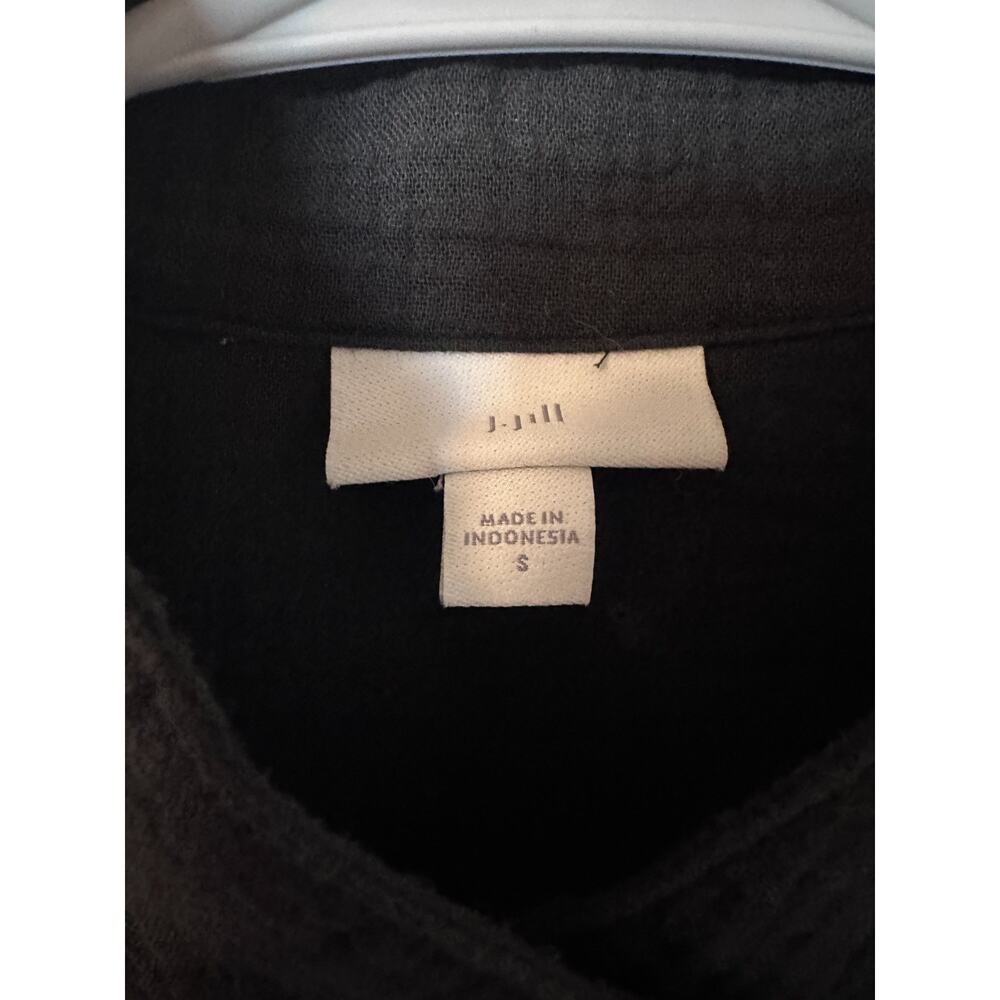 J Jill black 100% cotton womens jacket size small brown button down long sleeve - Picture 3 of 6